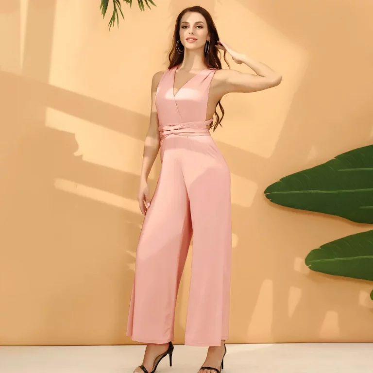 Multi Way Convertible Wrap Wide Leg Jumpsuit - Image 1