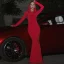 Solid Hooded Bodycon Maxi Dress