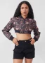 Paisley Print Crop Sweatshirt