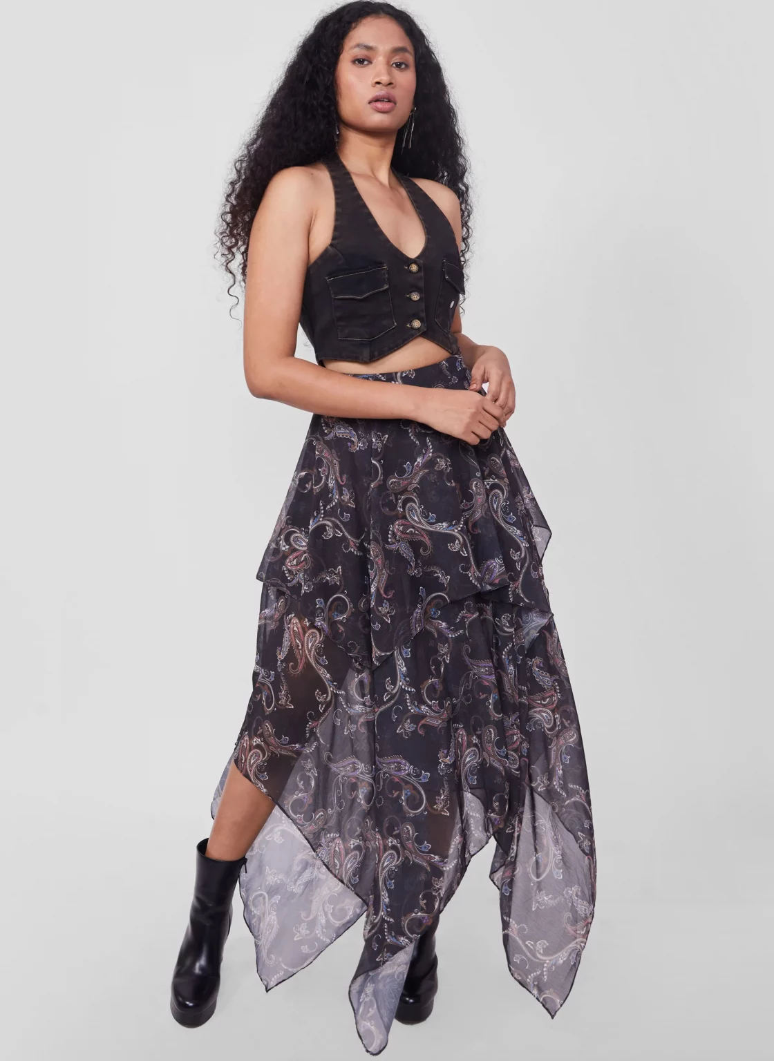 M*i様 大人気今季新作GPS-340 Embroidery Skirt 黒