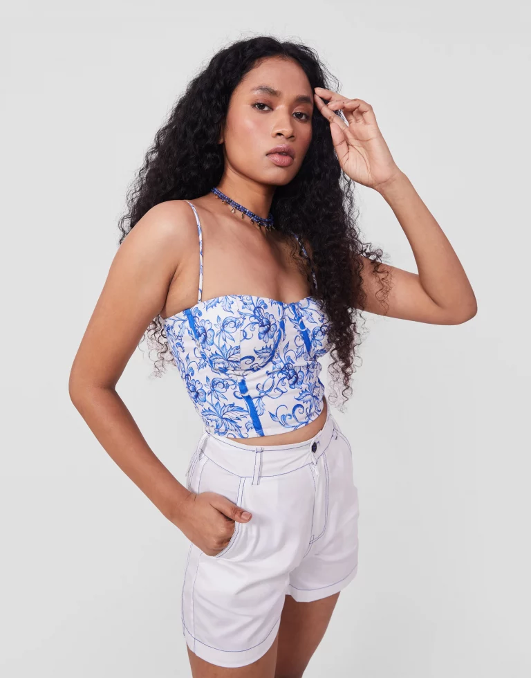 Bustier Printed Corset Top - NEWME
