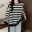 Striped Knitted Pullover Sweatshirt