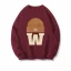 Long Sleeve Crew Neck Applique Sweatshirt