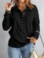 Pullover Casual Soft Knit Buttoned Sweatshirt