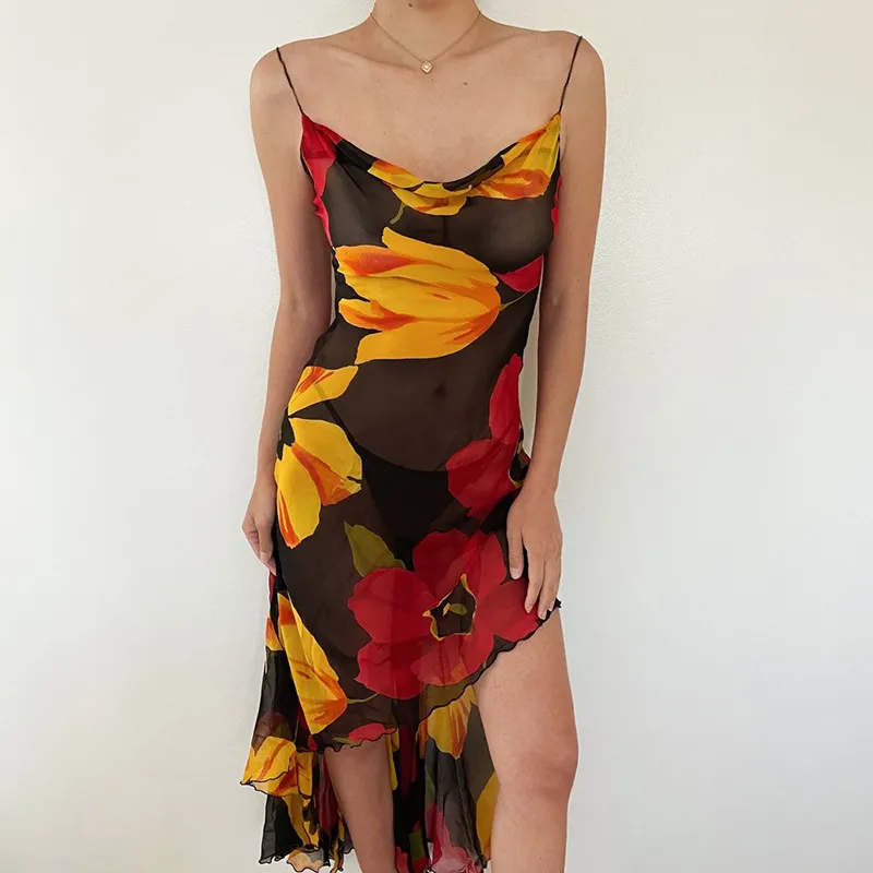 Liverpool Asymetric Handkerchief Dress in Neopolitan