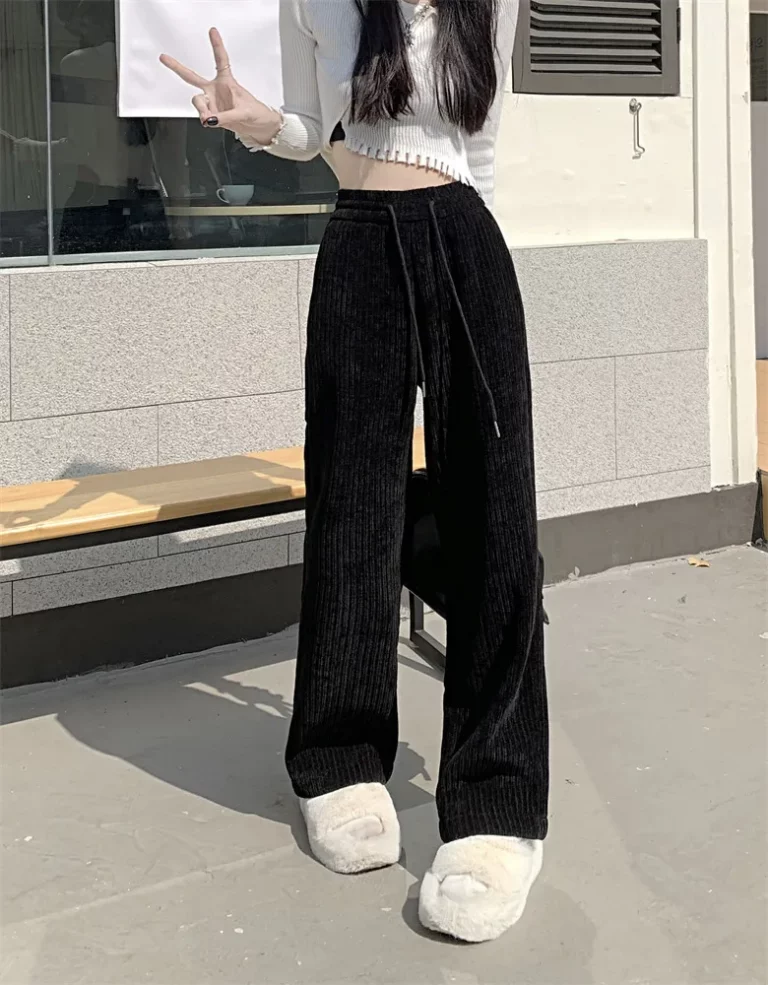 Drawstring Waist Wide Legged Trousers - Image 1