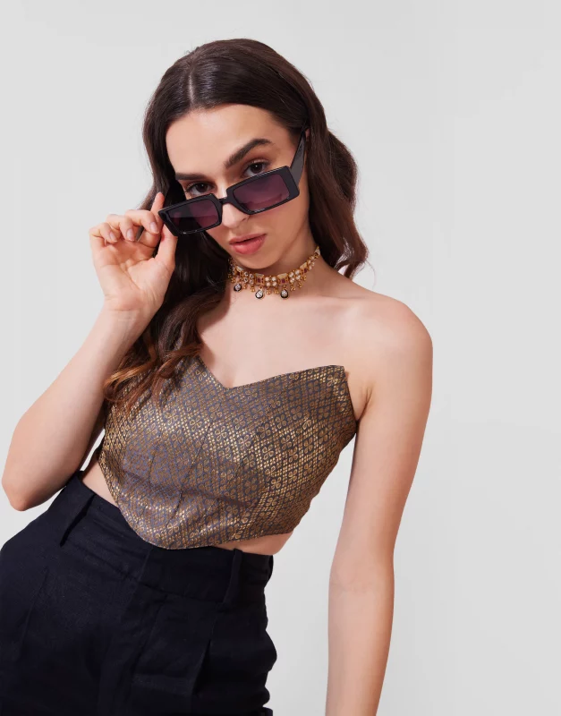 Brocade Bustier Corset Top - NEWME