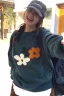 Floral Patterned Baggy Sweatshirt
