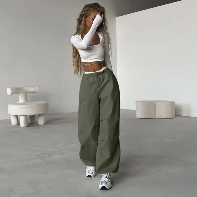 Solid Parachute Trousers - Image 1
