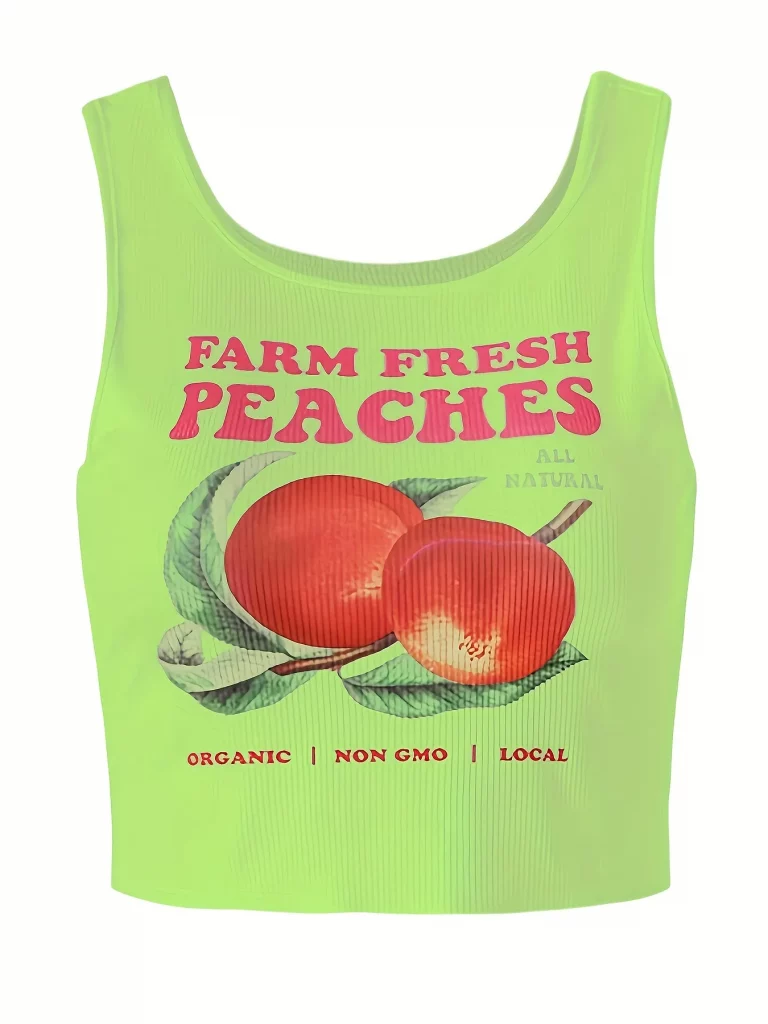 Peach Printed Tank Top - Image 1