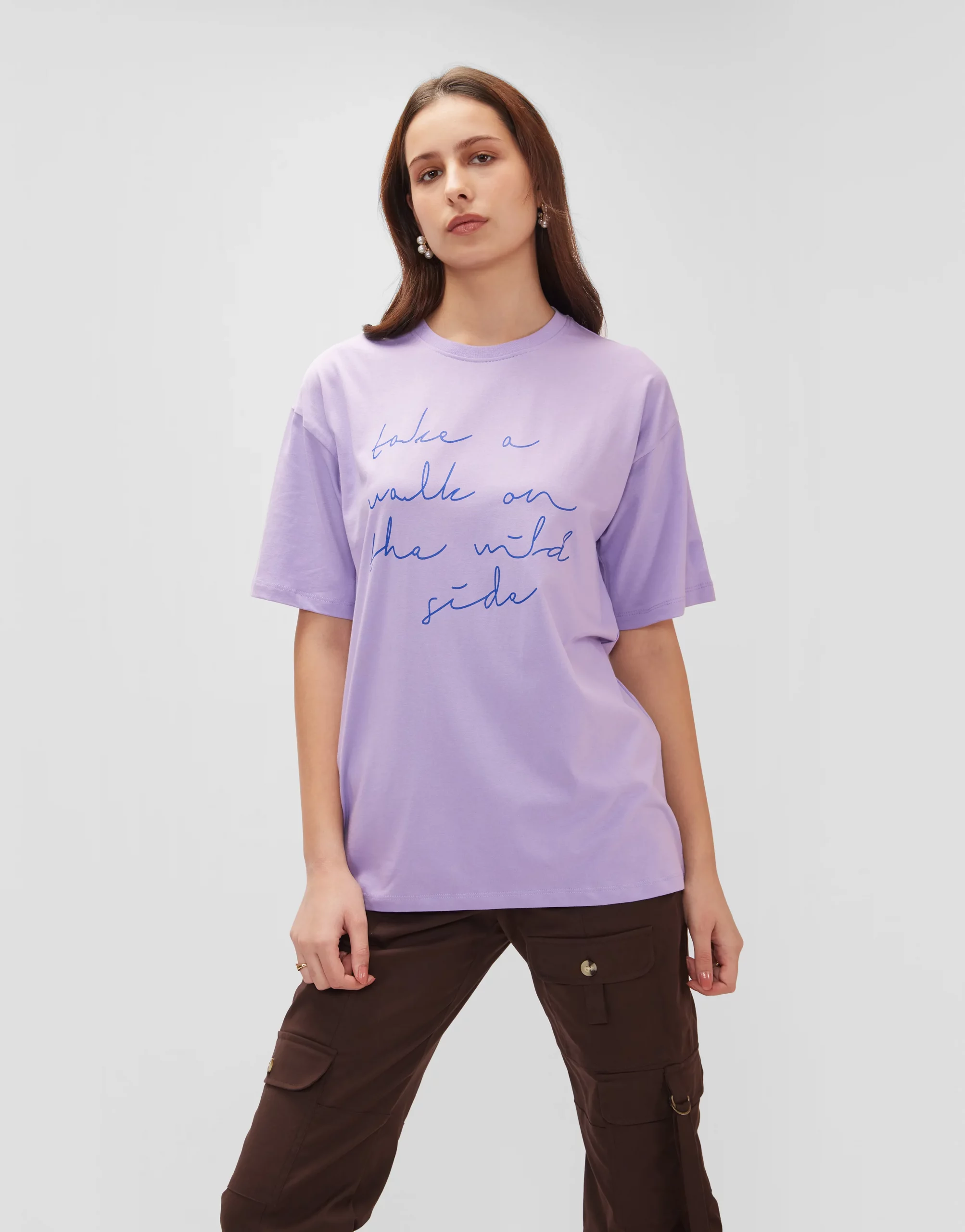 Tシャツ・カットソー [MATINKIM]bubbly graphic printing top in lilac BUBBLY GRAPHIC PRINTING TOP IN LILAC – Matin Kim