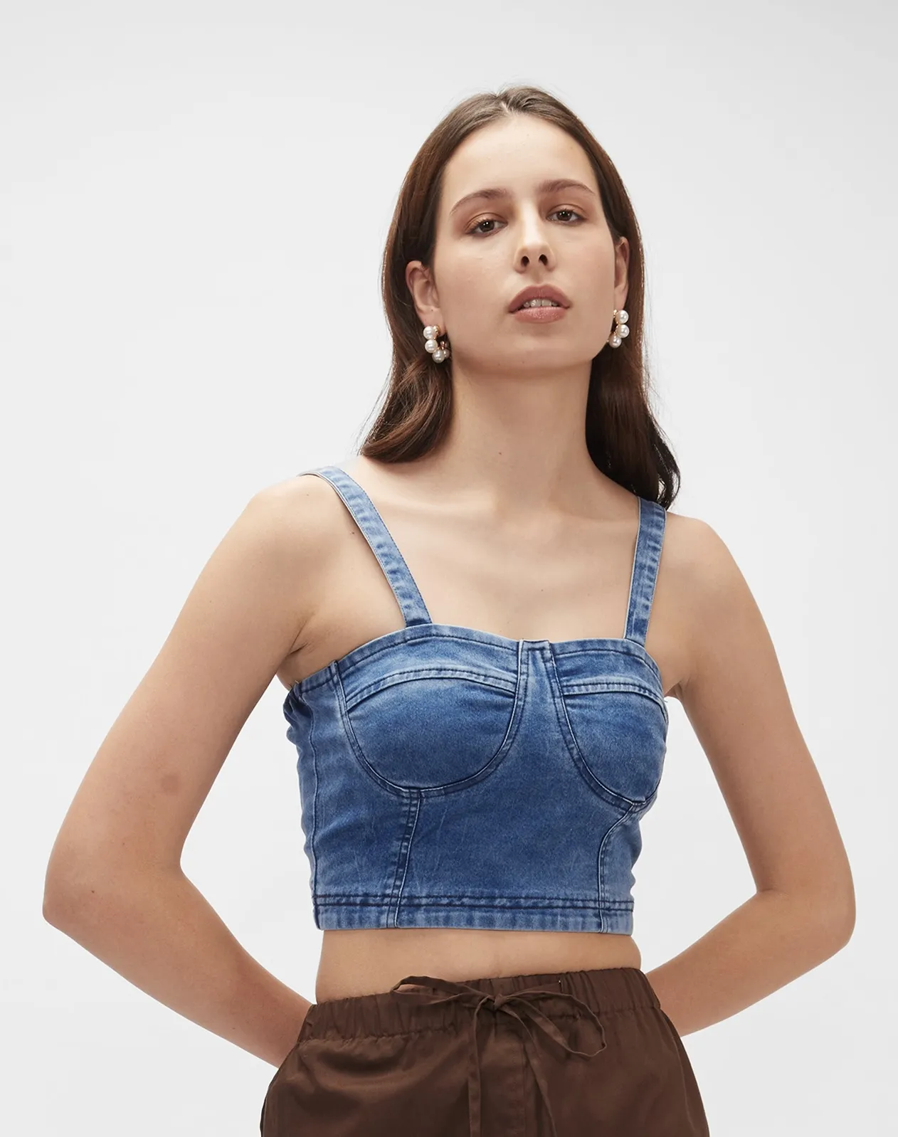 Denim Blue Bustier Top