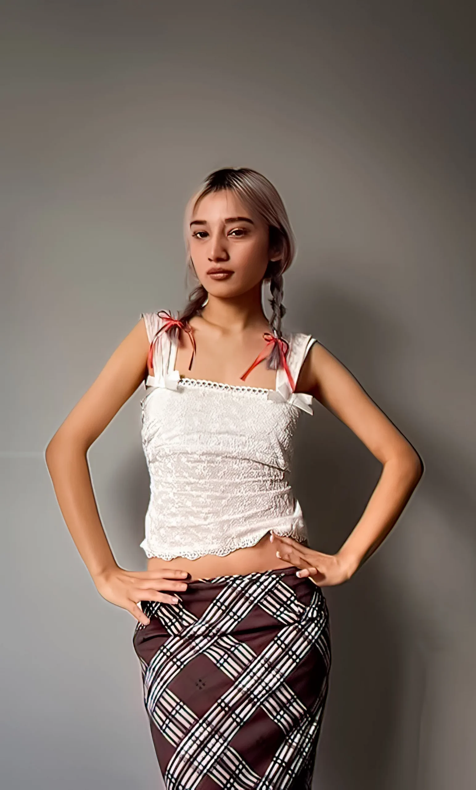 Embroidered Lace Bow Top - NEWME