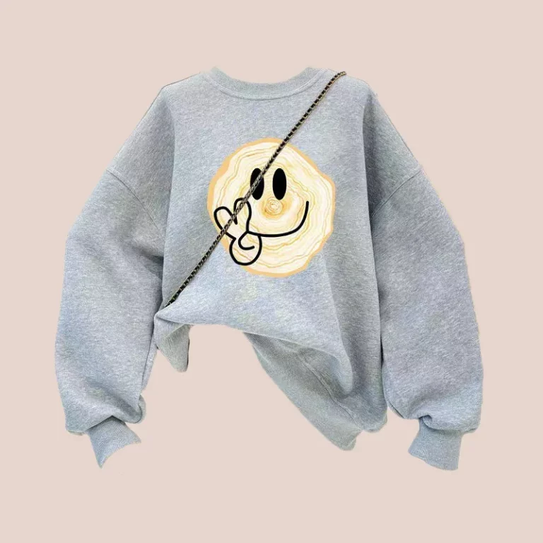 Smiley Printed Oversized Sweatshirt - Image 1