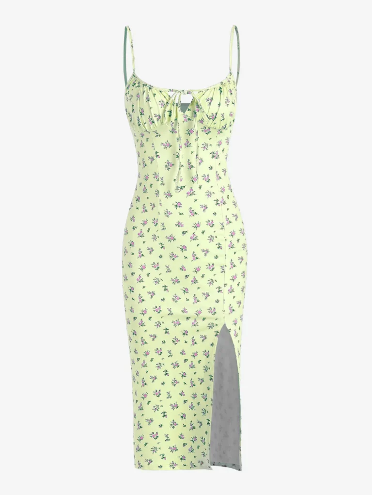 Floral Slit Midi Dress - Image 1