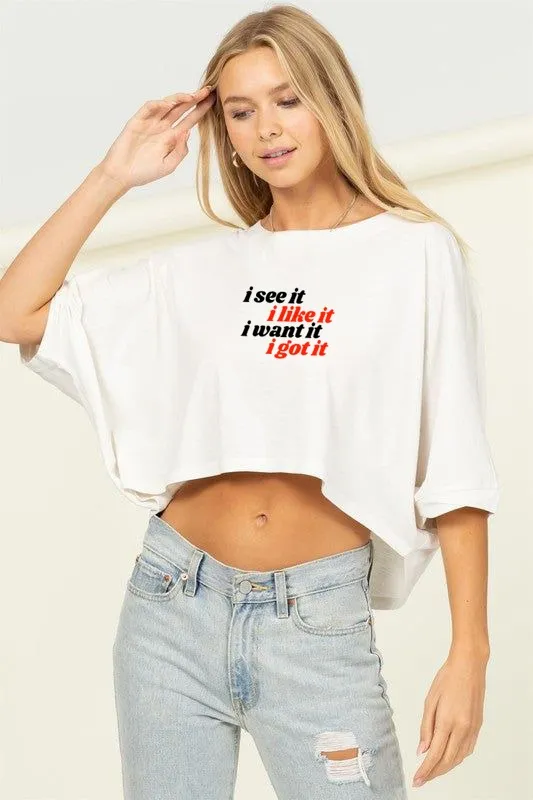 White Graphic Printed Oversized T shirt - Image 1