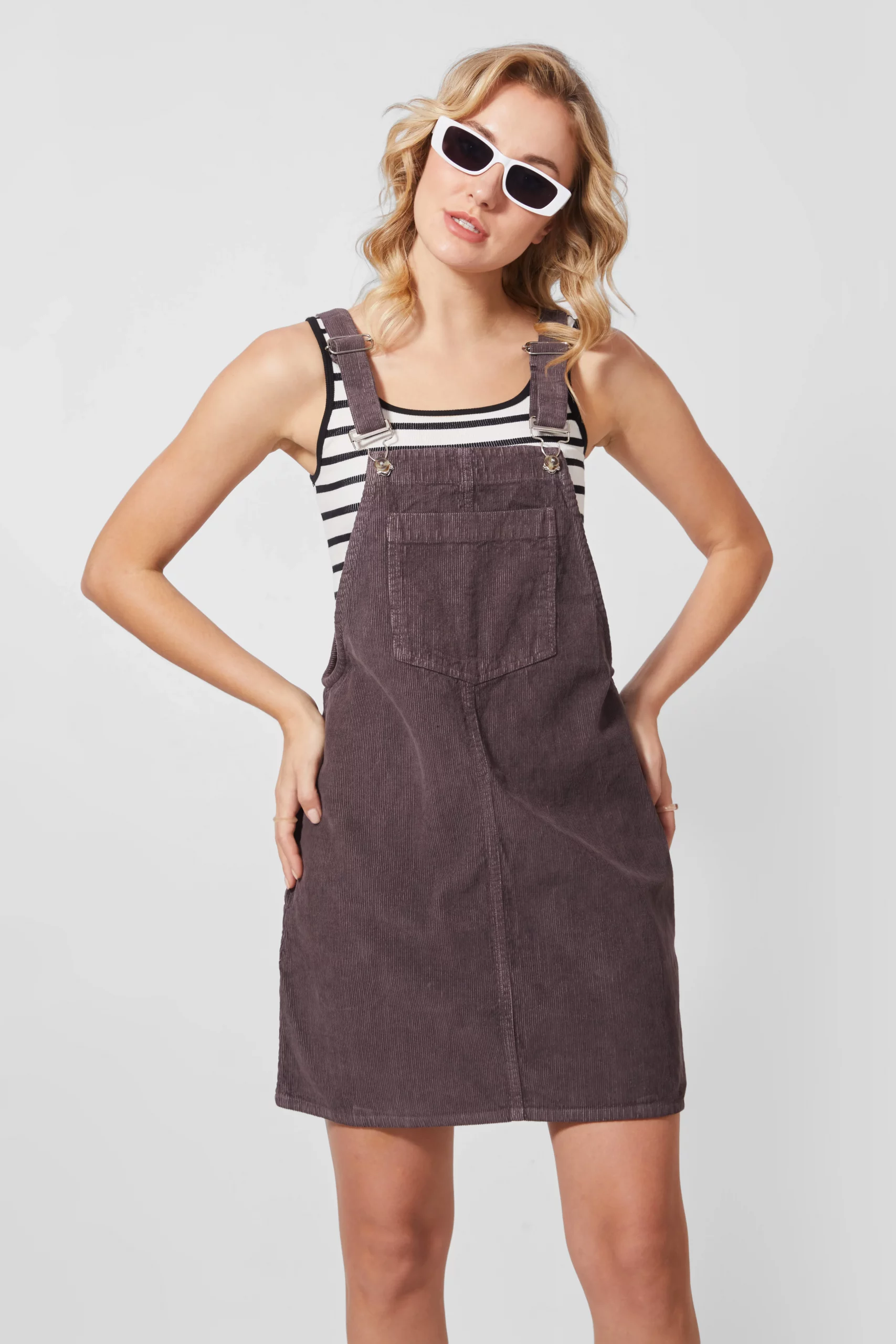 patchwork dungaree dress