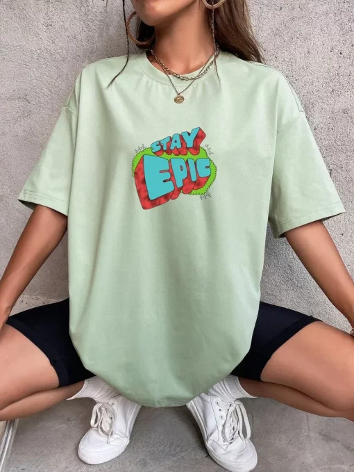 Graphic Printed Oversized T shirt - NEWME