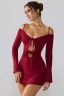 Maroon Cut Out A-Line Mini Dress