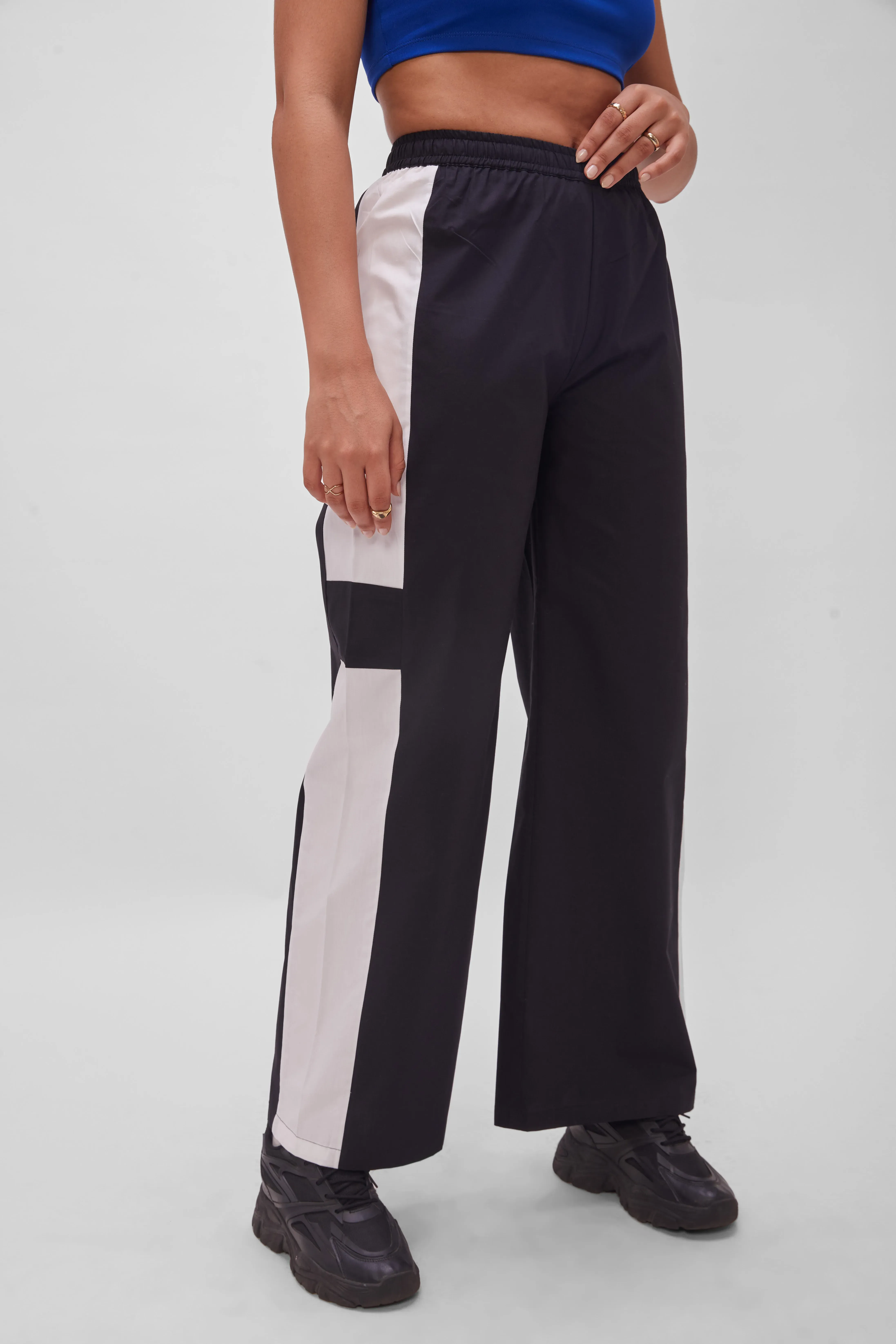 Color Blocked Track Pants - NEWME