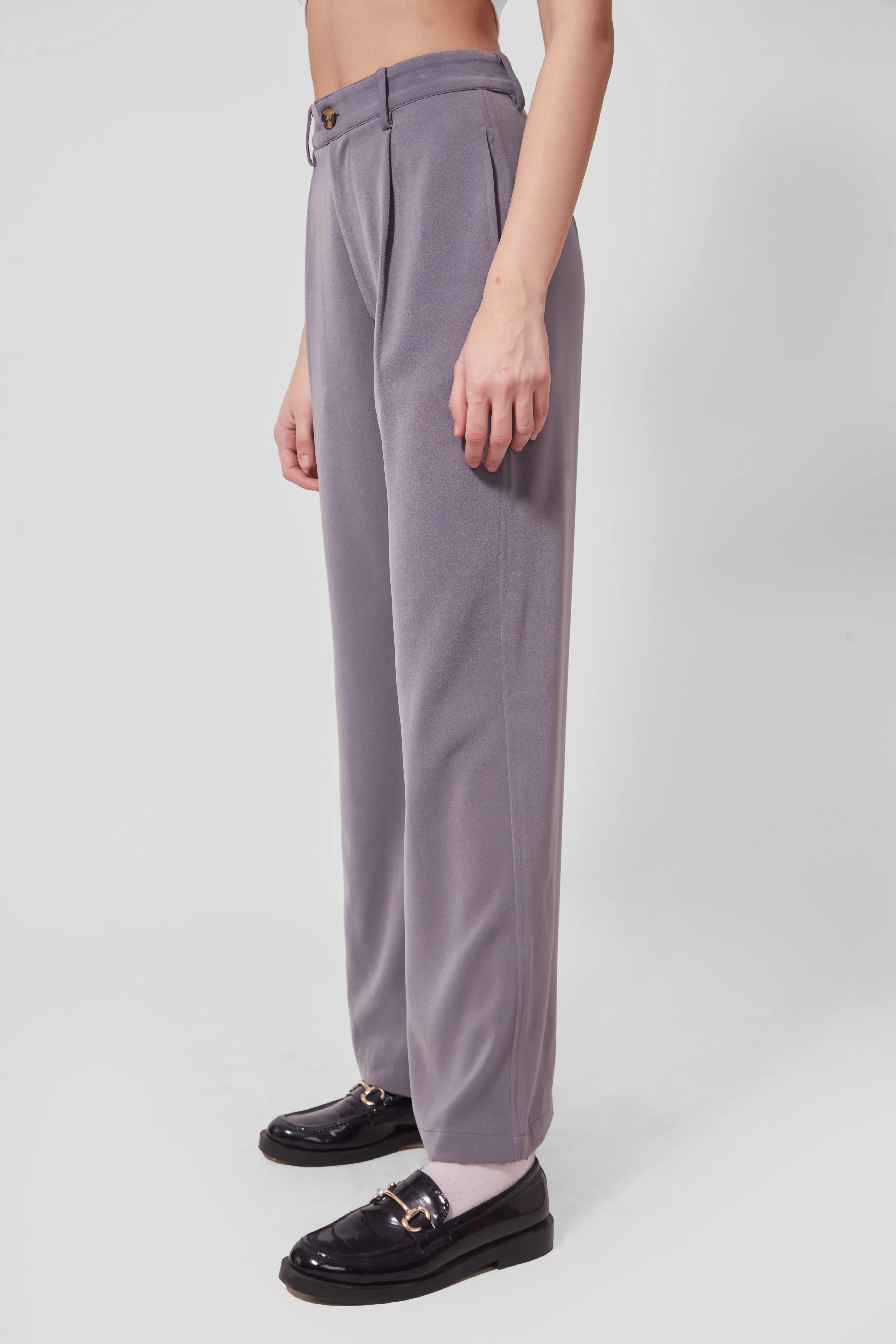 Straight-Fit High-Waist Trousers