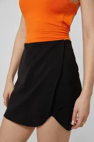 Solid Layered Wrap Skorts - NEWME
