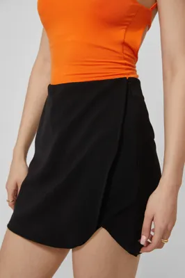 Solid Layered Wrap Skorts - NEWME