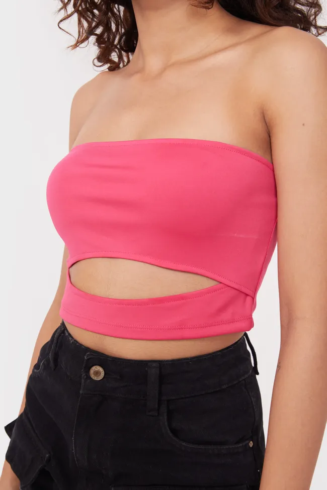 Solid Waist Cut-Out Tube Top - NEWME
