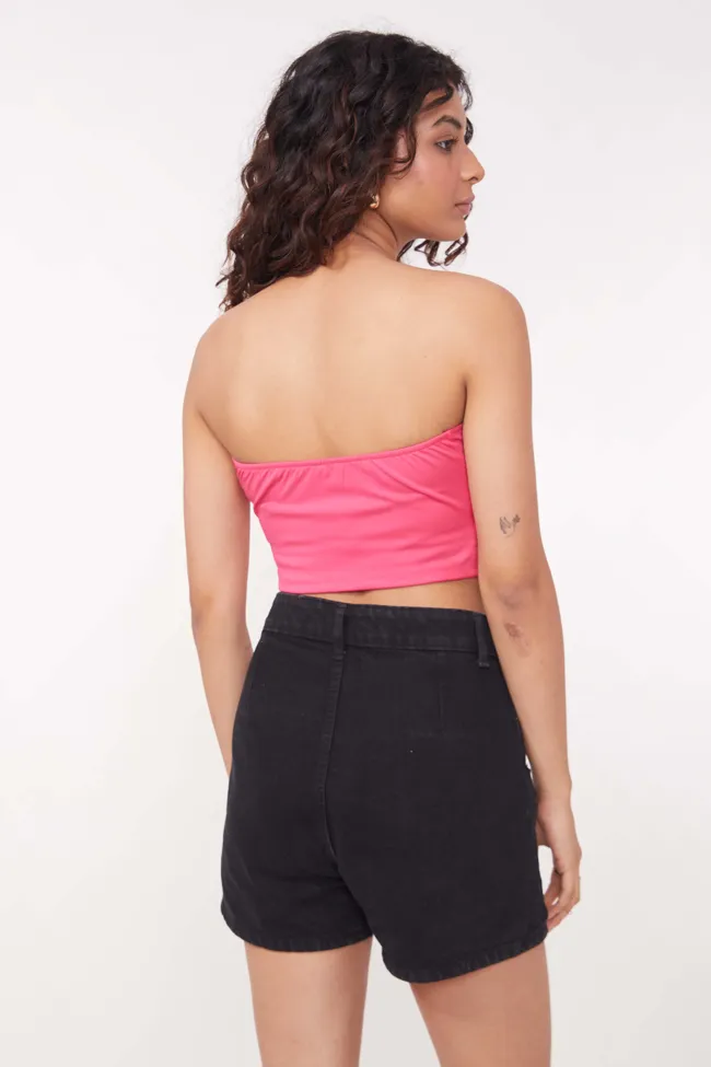 Solid Waist Cut-Out Tube Top - NEWME