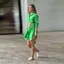 Green High Low Hem Longline Dress