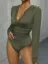 Olive Lacy Plunging Neckline Bodysuit