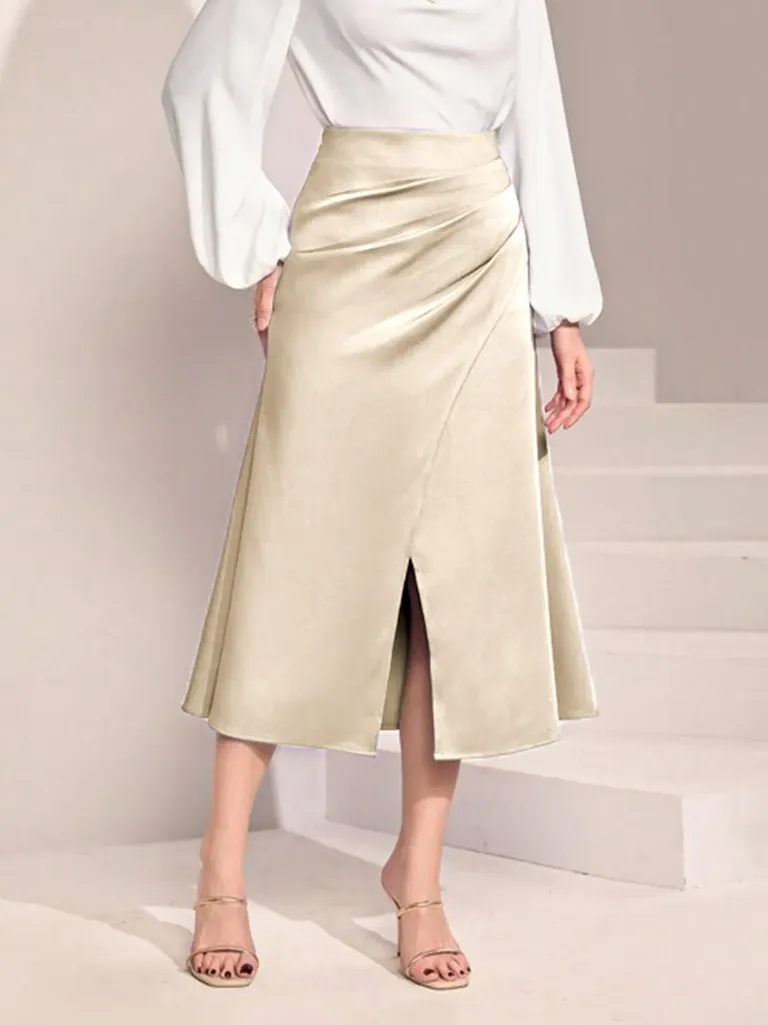 ★CRANK★PRINTED SATIN SKIRT_BEIGE★正規品/韓国直送料込/人気 Designer fashion, Seoul-fully created | W Concept