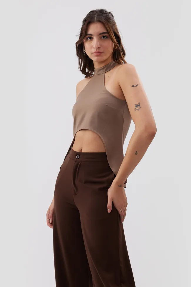 Halter Neckline Cut-Out Top