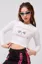 White Graphic Crop Top