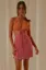 Pink Halter Tie Up Detail Mini Dress