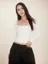 Off White Lace Square Neck Top