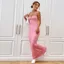 Pink Square Neck Slip Dress