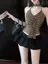 Brown Halter Cheetah Print Top