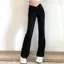 Black Solid Boot Cut Trousers