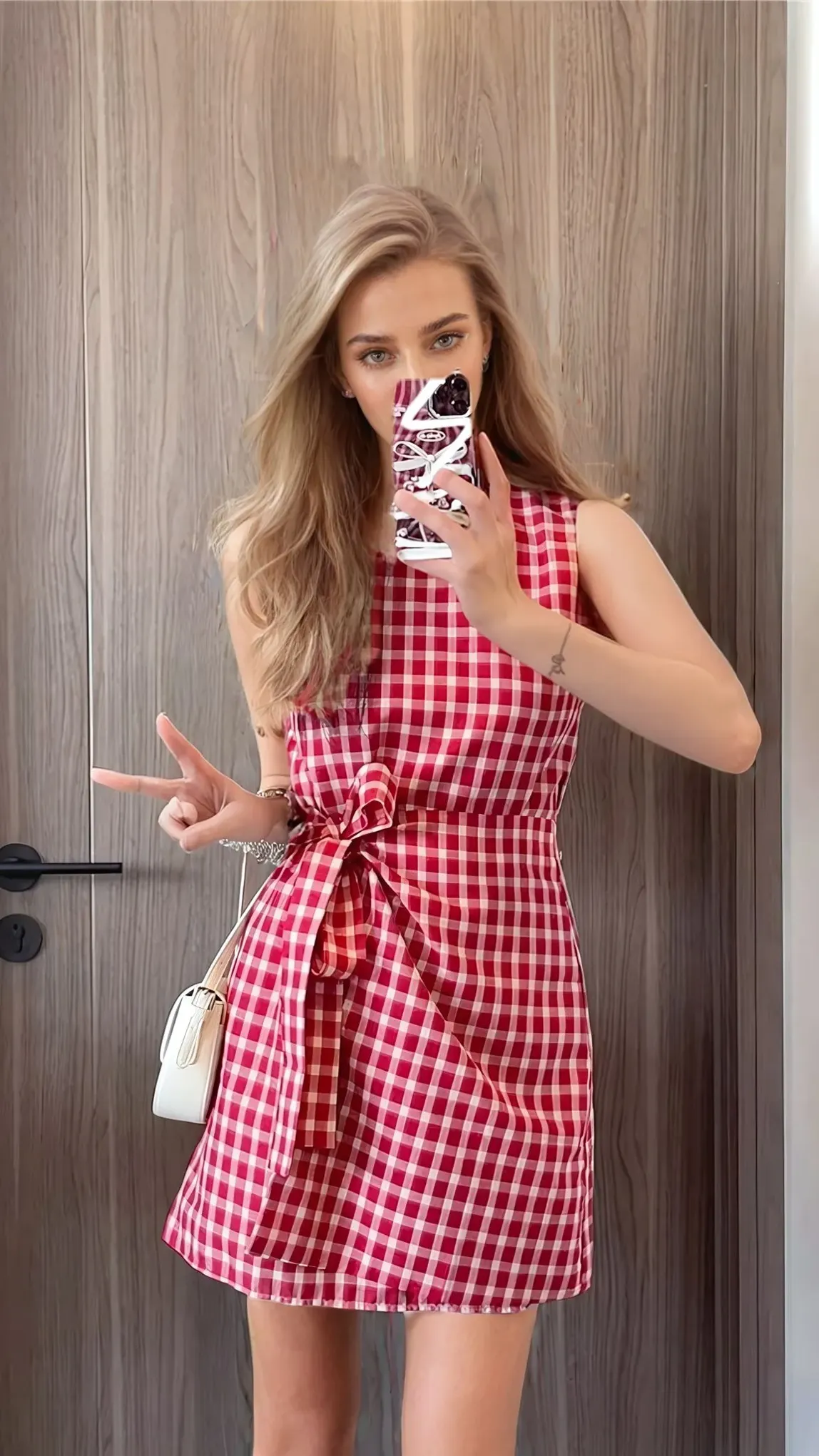 【新品未使用】andmary Natalie check mini dress ANDMARY】Natalie check mini dress