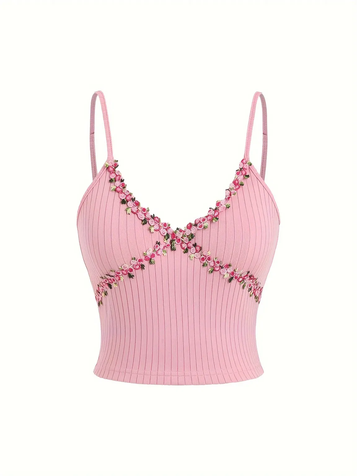 Light Pink Ribbed Cami Top - NEWME