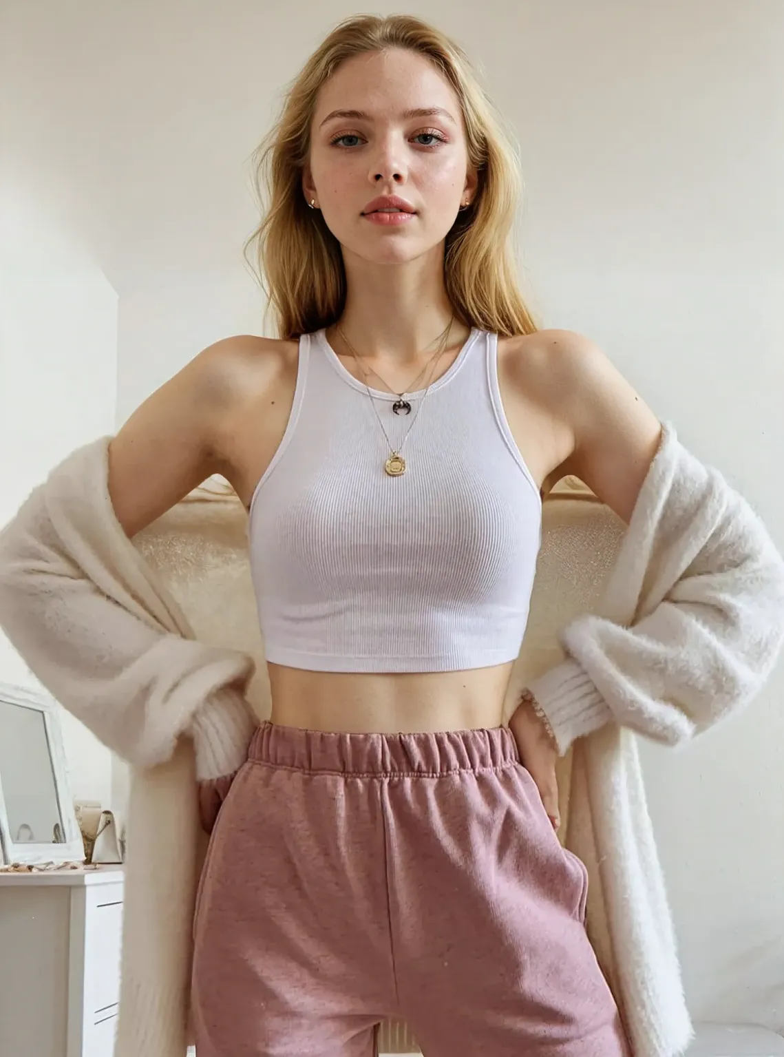 【chieko＋】classy tank-top　白 chieko＋】classy tank-top 白 Featherweight Cross Back Tank