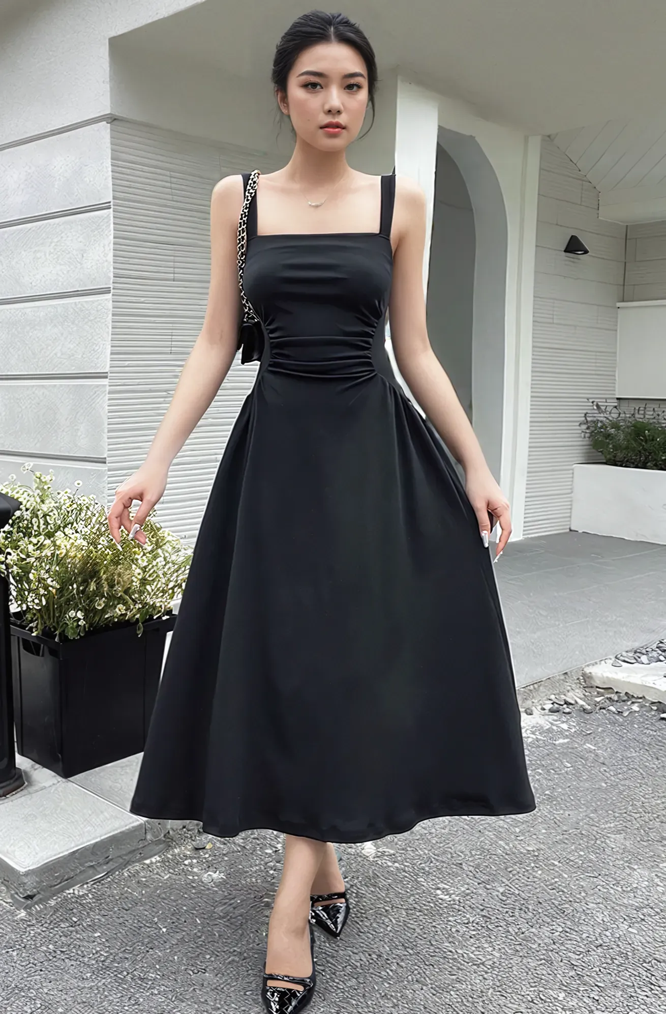 andmary Rhoda flare mini dress andmary Mary logo flare mini dress