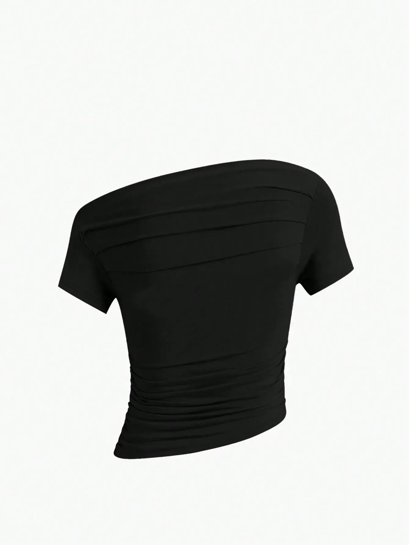 最終値下げ ✴︎drawers Boat Neck Tanktop プラム Black Boat Neck Pleated Fitted Top - NEWME