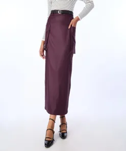 Black High Waist Straight Skirt With Pockets