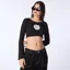 Black Printed Full Sleeves Tshirt
