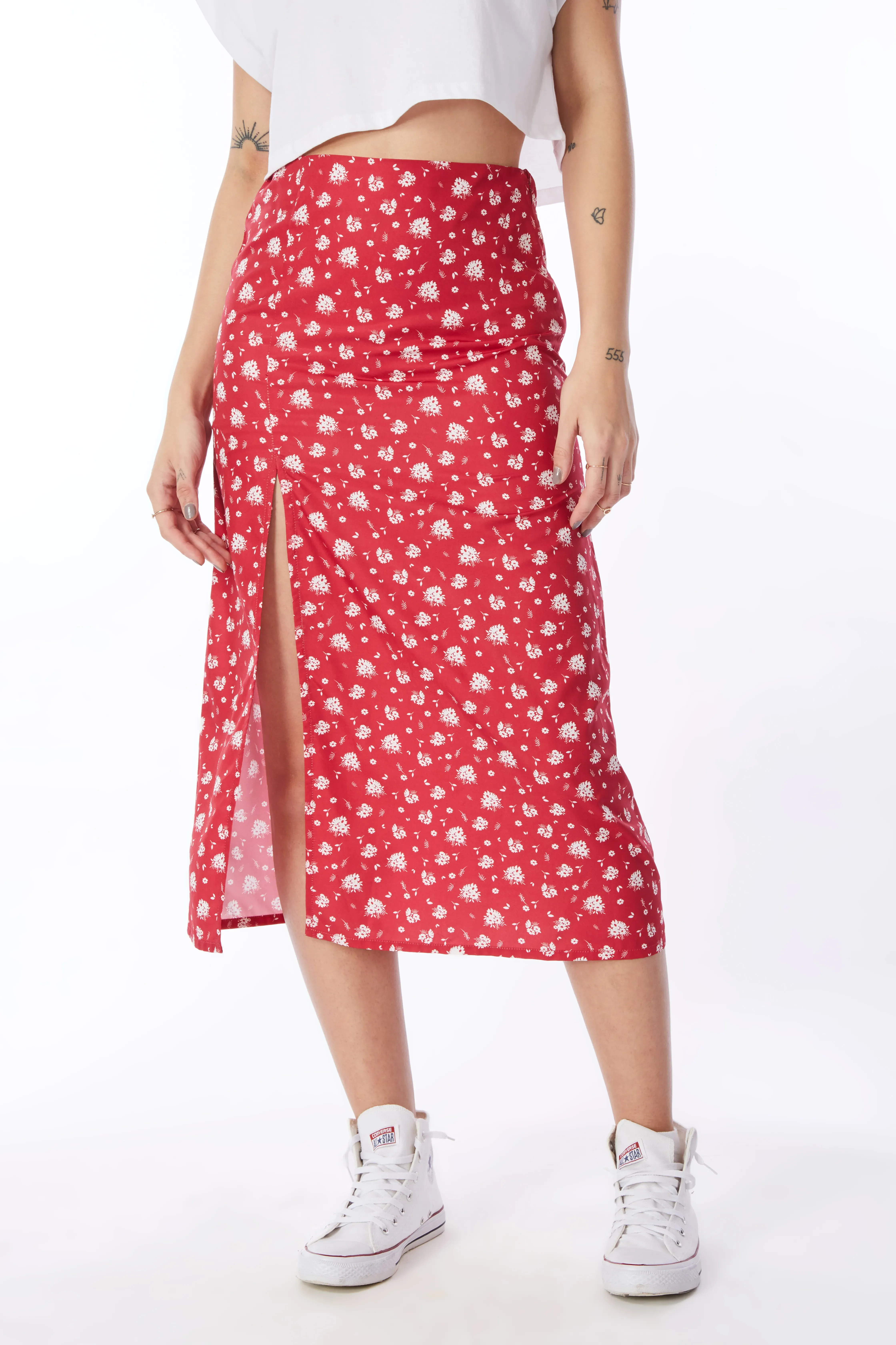 最新作 完売 NINE Stripe Flower Print Skirt 