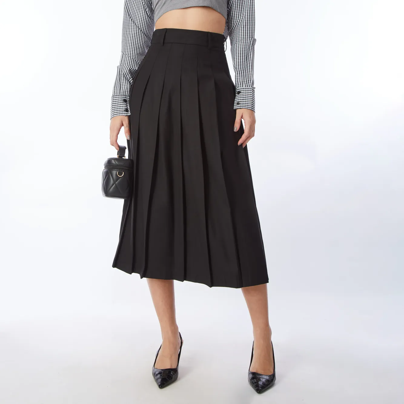 ◆MISEKI SEOUL◆ Side bow pleats midi skirt BLACK MSK251SK04 MUSINSA | MISEKI SEOUL Side bow pleats midi skirt BLACK