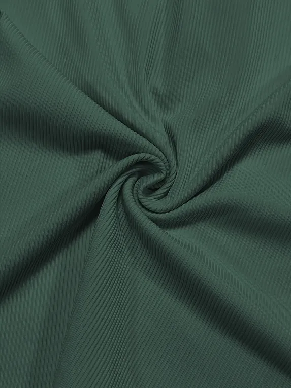 Dark Green Ribbed Tank Top - NEWME