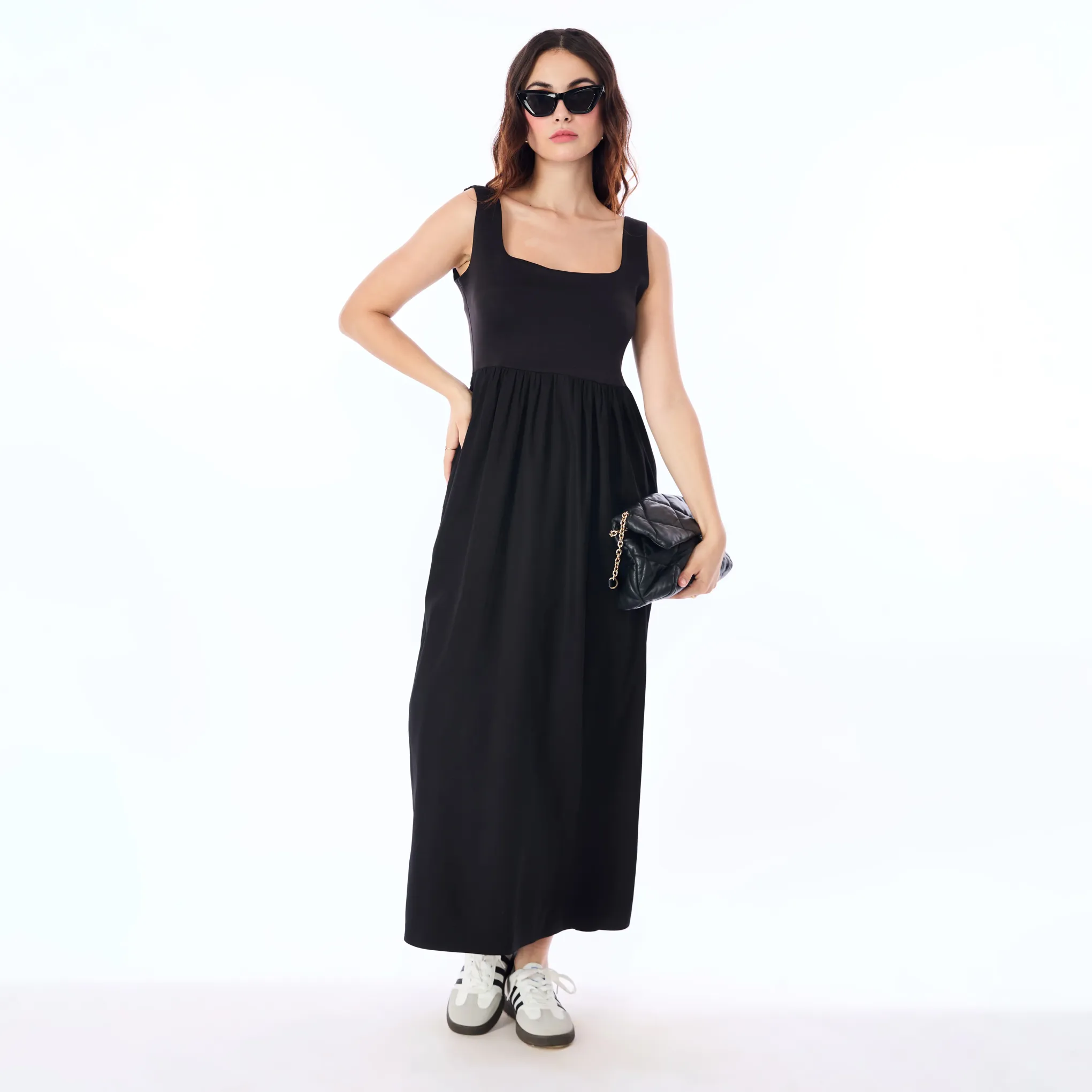 Anushka Sharma Inspired Black Solid Flared Maxi Dress - NEWME